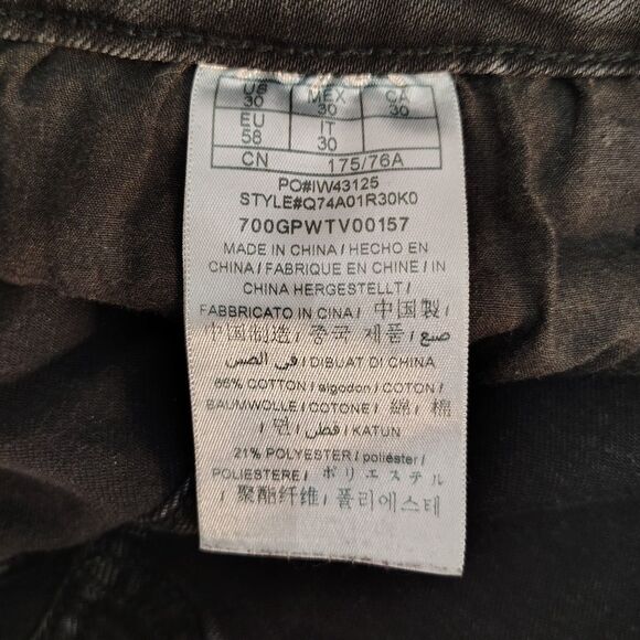 GUESS Crop Straight Leg 30 W Women's Black Stretch Super High Rise Jeans - Picture 5 of 5